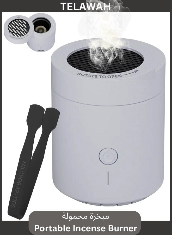 تلواح مبخرة بخور إلكترونية محمولة برأس دوار، بخور سيارة قابل لإعادة الشحن بسعة 2000 مللي أمبير، تسخين سريع وإيقاف تشغيل تلقائي آمن كل 1-2 دقيقة، مبخرة علاج عطري من النوع C - Image 1